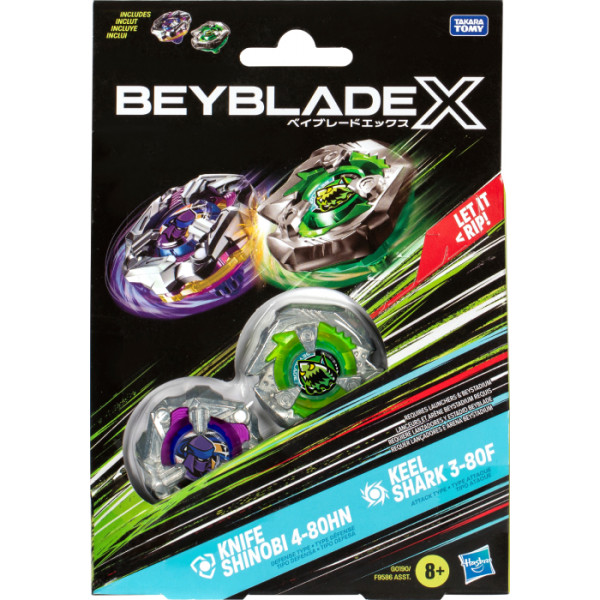 Фото - Набор волчков Hasbro KNIFE SHINOBI и KEEL SHARK серии "Beyblade X" (F9586_G0190)