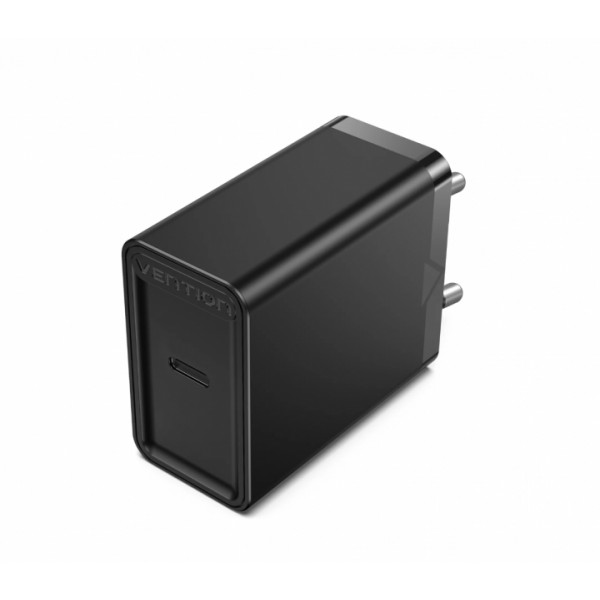 Фото - Сетевое зарядное устройство Vention USB Type C + QC4.0 20W Black (FADB0-EU)