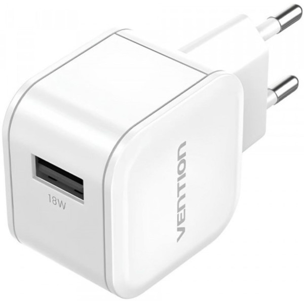 Фото - Сетевое зарядное устройство Vention 1xUSB 18W QC3.0 White (FEKW0-EU) Фото - Сетевое зарядное устройство Vention 1xUSB 18W QC3.0 White (FEKW0-EU)