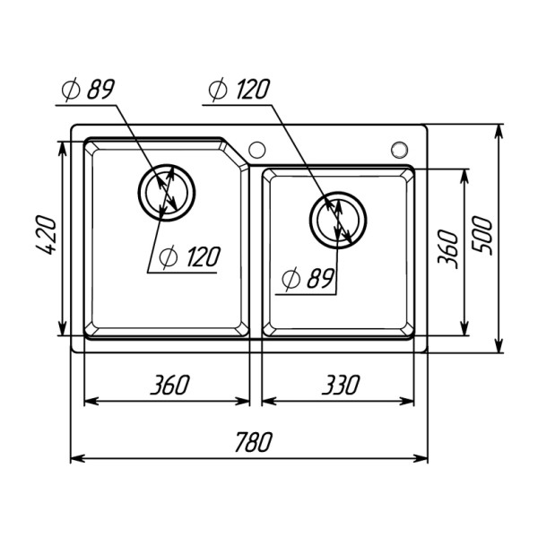 Фото - Мойка кухонная Platinum 7850 HARMONY матовая Дюна
