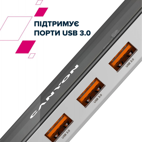 Фото - Док-станция Canyon DS-13 4k 7-в-1 USB-C Space Grey (CNS-TDS13)