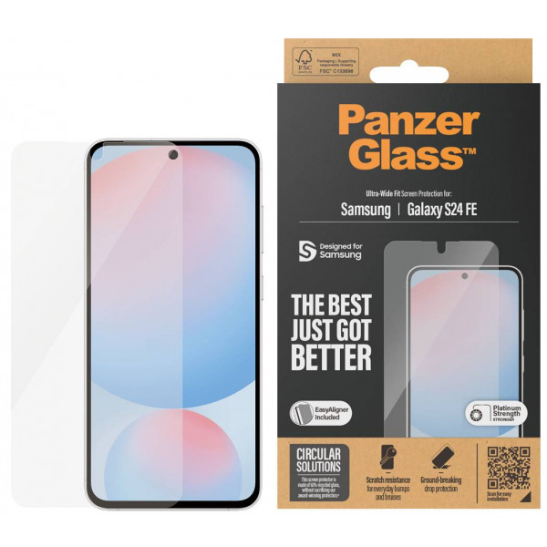 Фото - Защитное стекло для смартфона PanzerGlass Screen Protector Samsung Galaxy S24 FE, Ultra-Wide Fit w. Aligner (PG_7378)