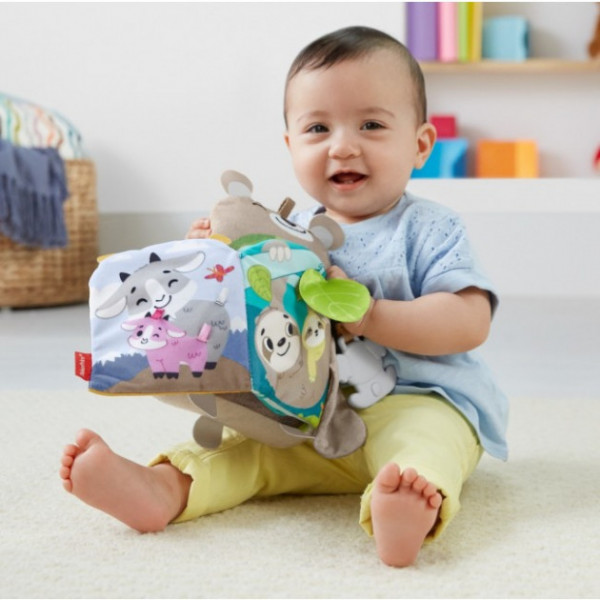 Фото - Книжка-игрушка Fisher-Price Мягкая книжечка Лесные друзья (GJD37)
