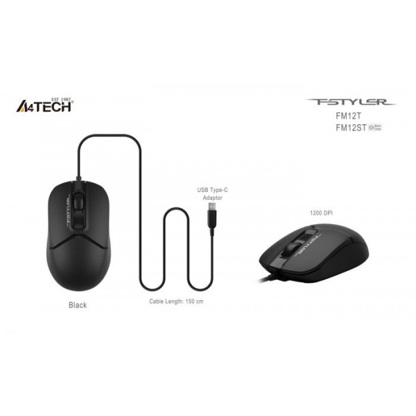 Фото - Мышь проводная A4tech Fstyler FM12T Black