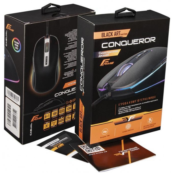 Фото - Микроповреждение - Мышь проводная игровая Frime Conqueror Black USB (FMC2015)