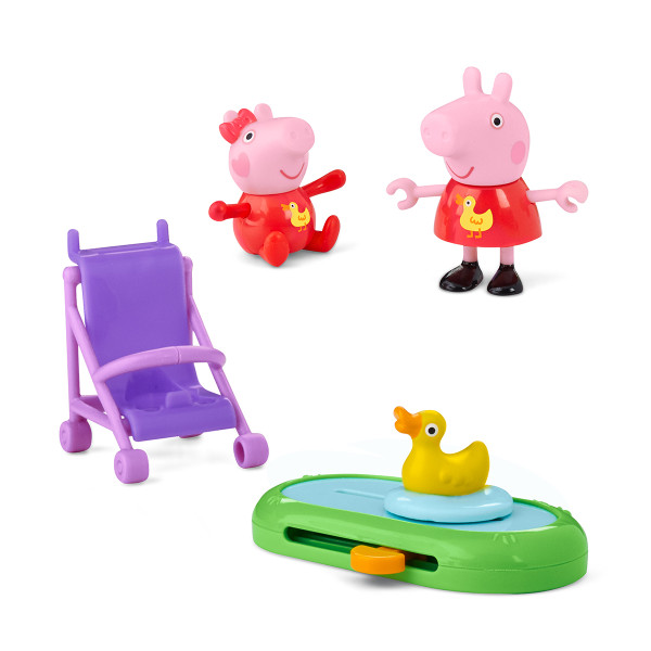 Фото - Набор игровых фигурок Peppa Pig FIGURINES серии Моменты с Пеппой – СЕСТРИЧКИ НА ПРОГУЛКЕ (G0528)