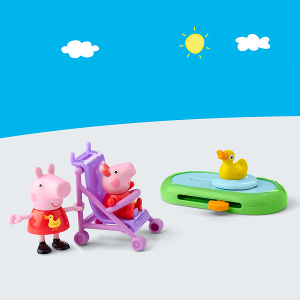 Фото - Набор игровых фигурок Peppa Pig FIGURINES серии Моменты с Пеппой – СЕСТРИЧКИ НА ПРОГУЛКЕ (G0528)