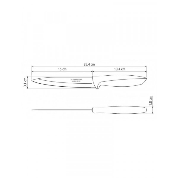 Фото - Набор ножей Tramontina Plenus Grey 152 мм 12 шт. (23424/066)