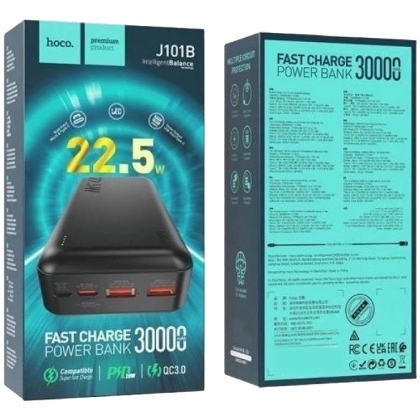 Фото - Батарея мобильная HOCO J101B Astute 22.5W 30000 mAh Black