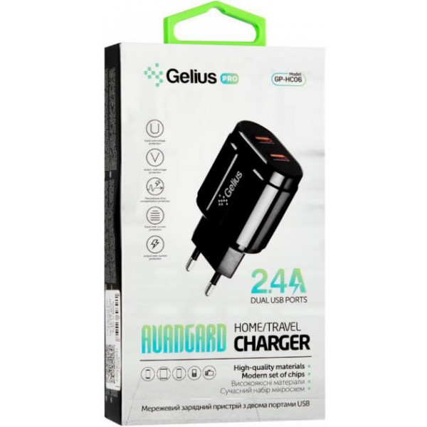 Фото - Сетевое зарядное устройство Gelius Pro Avangard GP-HC06 2USB 2.4A Black