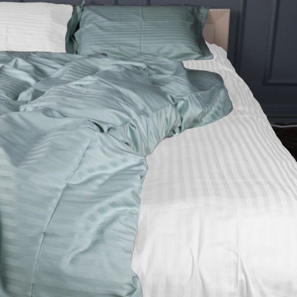 Фото - Комплект постельного белья детский MirSon Satin Stripe 30-0015 + 30-0001 Galiena 110х140 (2200005246504)