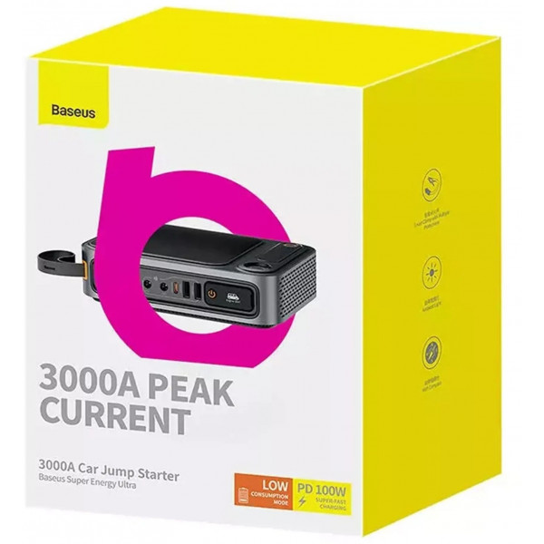 Фото - Пускозарядное устройство Baseus Energy Ultra Jump Starter 3000A Cluster Black (C00251400111-00)