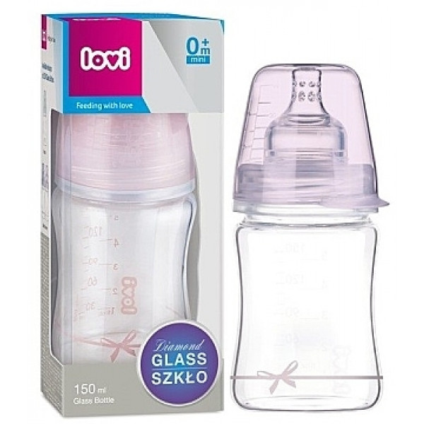 Фото - Бутылочка для кормления Lovi DIAMOND GLASS Baby Shower girl, 150 мл. (74/104girl)