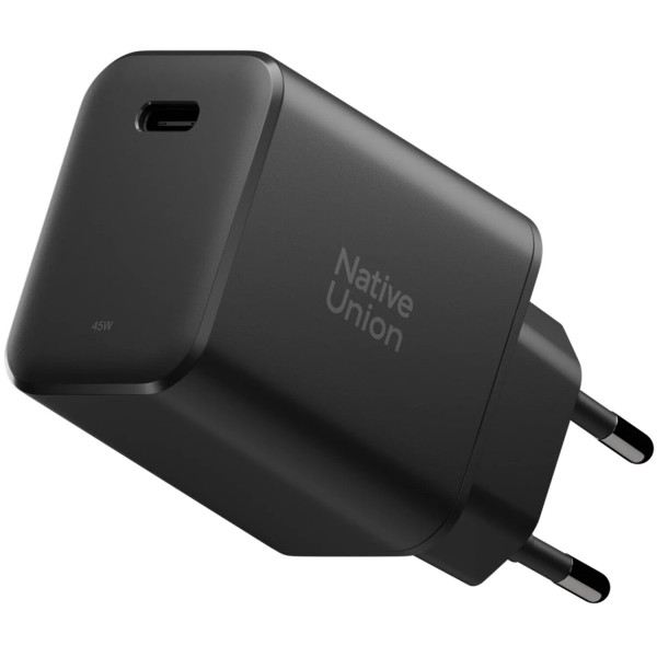 Фото - Сетевое зарядное устройство Native Union Fast GaN Charger PD 45W USB-C Port Black (FAST-PD45-BLK-EU)