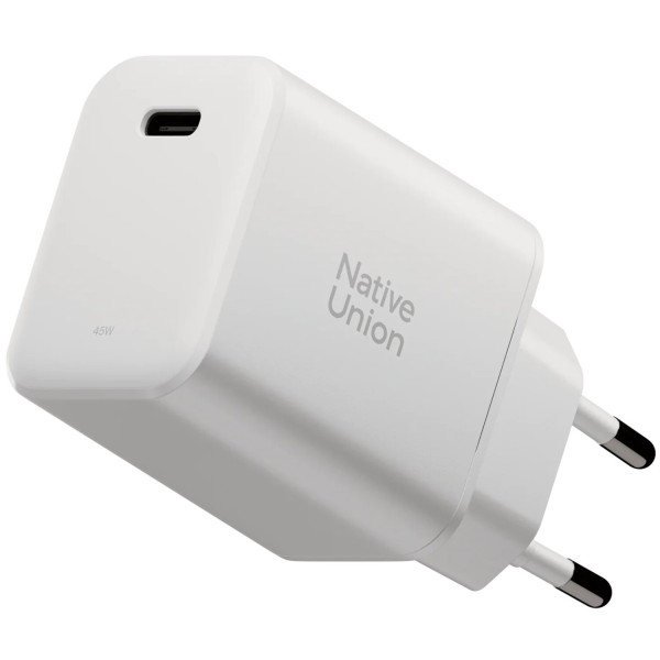 Фото - Сетевое зарядное устройство Native Union Fast GaN Charger PD 45W USB-C Port White (FAST-PD45-WHT-EU)