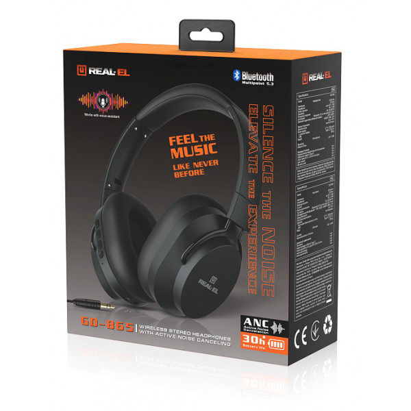 Фото - Наушники накладные беспроводные REAL-EL GD-865 Dark Green (EL124100057)