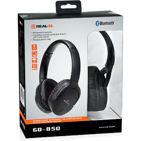 Фото - Уценка - Наушники полноразмерные беспроводные REAL-EL GD-850 Black