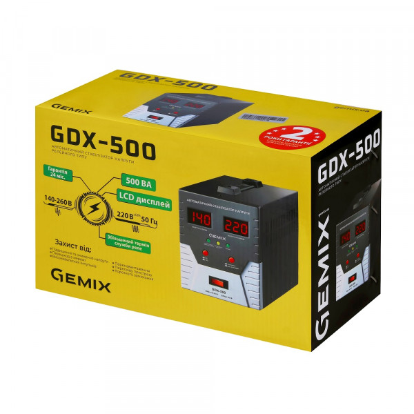 Фото - Уценка - Стабилизатор напряжения Gemix GDX-500