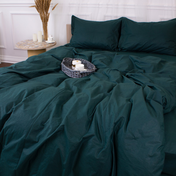 Фото - Комплект постельного белья MirSon Poplin Line 091 Emerald 200 x 220 см (2200006279556)