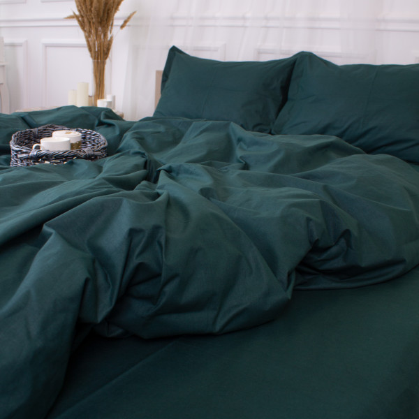 Фото - Комплект постельного белья MirSon Poplin Line 091 Emerald 200 x 220 см (2200006279556)