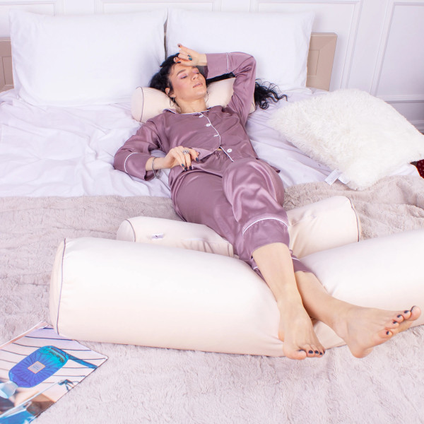 Фото - Подушка валик MirSon №8395 Velvet Line 28-0004 Cream BamBoo 100х16 см (2200006253594)