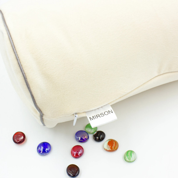 Фото - Подушка валик MirSon №8128 Velvet Line 28-0004 Cream EcoSilk 15x50 см (2200006199946)