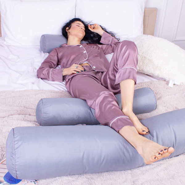 Фото - Подушка валик MirSon №8342 Eco Line Gray Tencel 70х20 см (2200006250401)