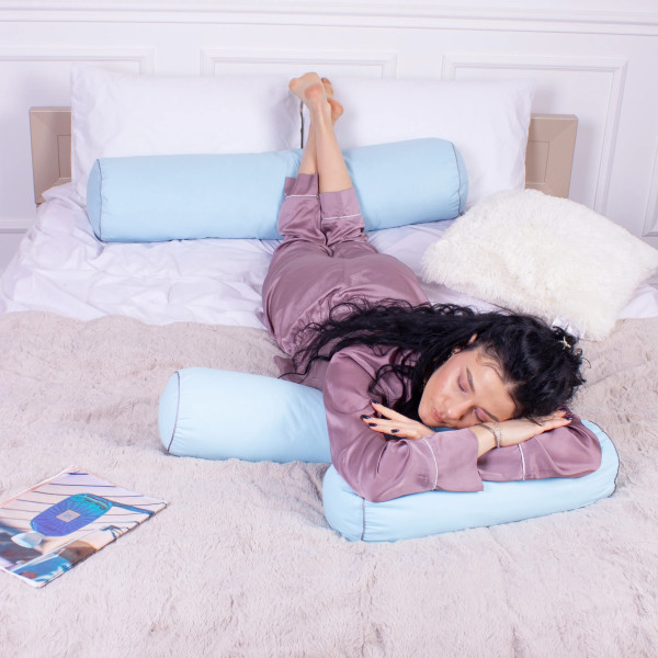 Фото - Подушка валик MirSon №8109 Naturale Line 14-4121 Blanco EcoSilk 70х20 см (2200006247975)