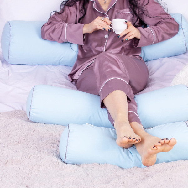 Фото - Подушка валик MirSon №8109 Naturale Line 14-4121 Blanco EcoSilk 60х16 см (2200006247944)