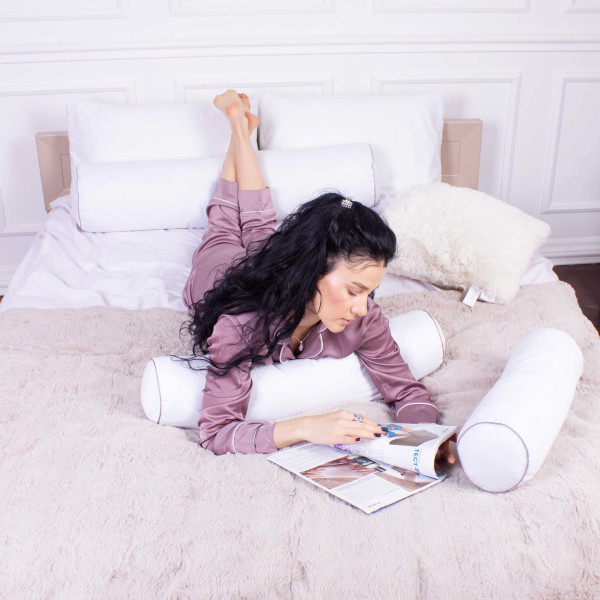 Фото - Подушка валик MirSon №8337 Eco Line White BamBoo 100х20 см (2200006250128)