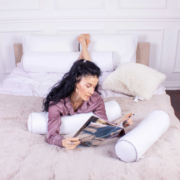 Фото - Подушка валик MirSon №8532 Naturale Line 11-2107 White 100% Memory 100х16 см (2200006343264)