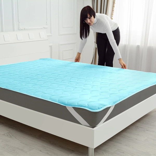 Фото - Наматрасник MirSon Eco Light №1716 Wool Blue 150x200 см (2200002889100)