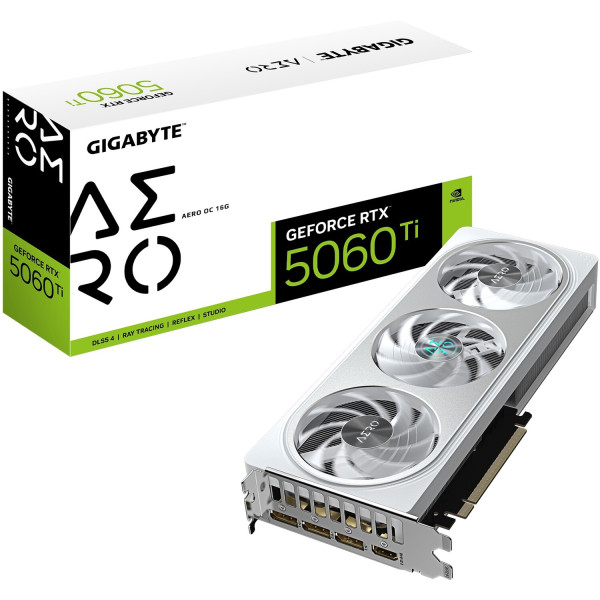 Фото - Видеокарта Gigabyte GeForce RTX 5060 Ti AERO OC 16G 16GB GDDR7 128bit (GV-N506TAERO OC-16GD)