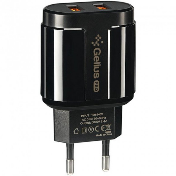 Фото - Сетевое зарядное устройство Gelius Pro Avangard GP-HC06 2USB 2.4A + Cable Type-C Black