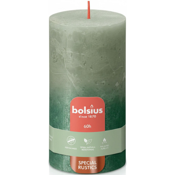 Фото - Свеча декоративная Bolsius SUNSET 130/68 оливково-зеленая (647370)