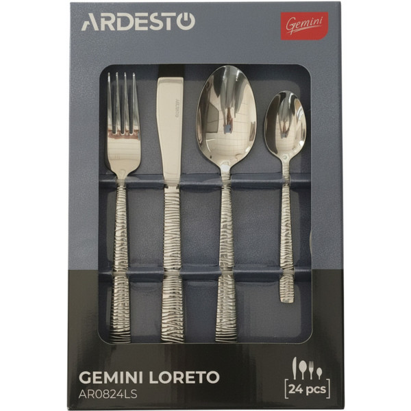 Фото - Набор столовых приборов Ardesto Gemini Loreto 24 пр. (AR0824LS)