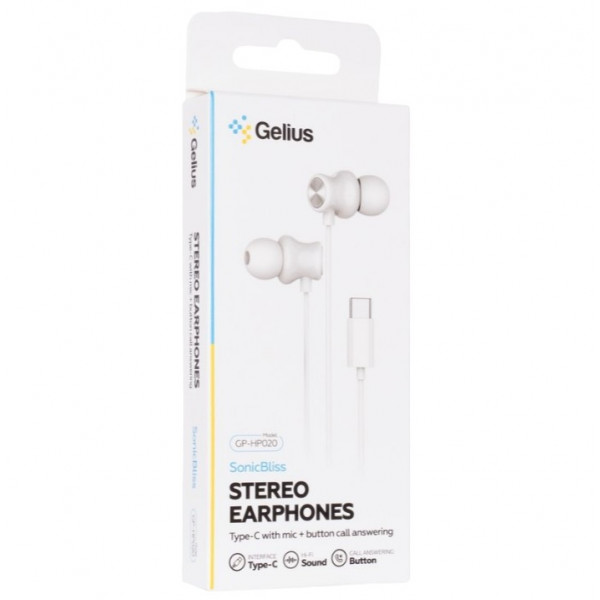 Фото - Наушники вкладыши проводные Gelius SonicBliss GP-HP020 White (98310)