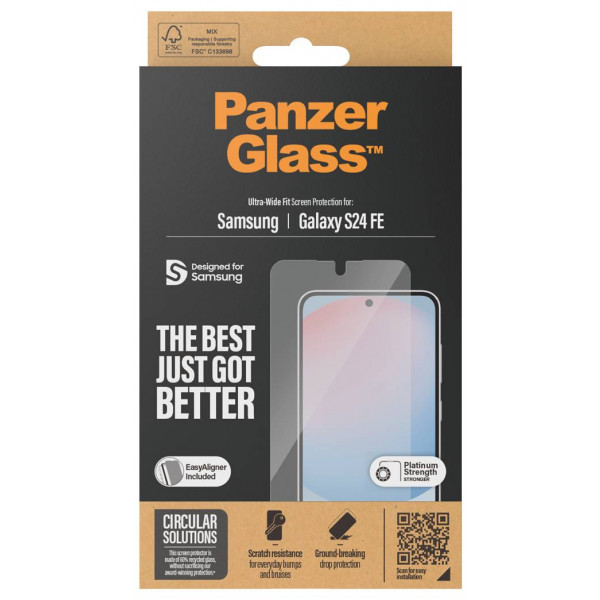 Фото - Защитное стекло для смартфона PanzerGlass Screen Protector Samsung Galaxy S24 FE, Ultra-Wide Fit w. Aligner (PG_7378)