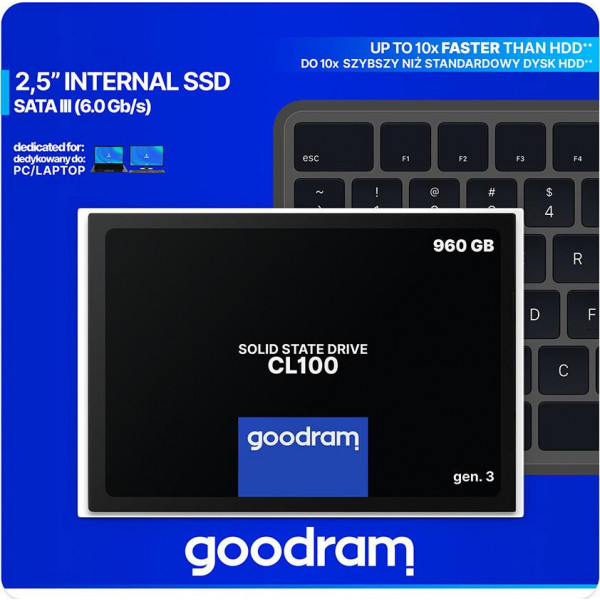 Фото - SSD-накопитель внутренний Goodram CL100 960GB GEN.3 2.5" SATAIII 3D TLC (SSDPR-CL100-960-G3)
