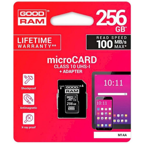 Фото - Карта памяти Goodram microSDXC 256GB Сlass 10 UHS-I (M1AA-2560R12)