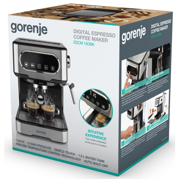 Фото - Уценка - Кофеварка рожковая Gorenje ESCM15DBK