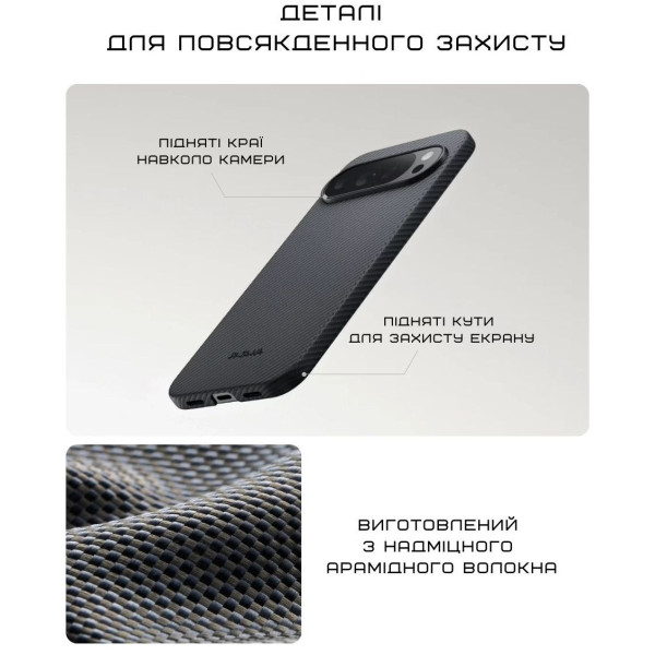 Фото - Чехол для смартфона Pitaka Ultra-Slim Case Classic Twill 600D Black/Grey for Google Pixel 10/10 Pro (GPB2501)