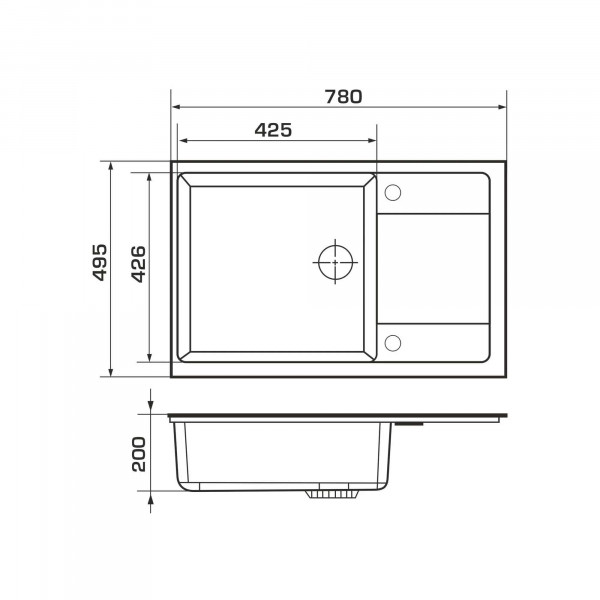 Фото - Мойка кухонная GRANADO Alicante Black Shine