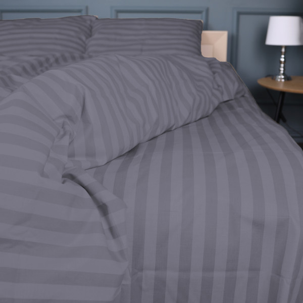 Фото - Комплект постельного белья MirSon 200x220 17-0601 Stripe Gray Бязь (2200008049096)