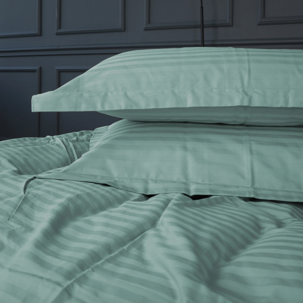 Фото - Комплект постельного белья детский MirSon Satin Stripe 30-0015 Green Wave 110х140 (2200005246245)