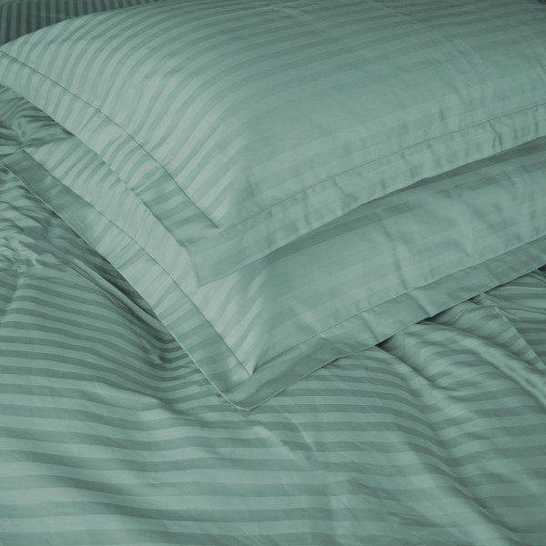 Фото - Комплект постельного белья детский MirSon Satin Stripe 30-0015 Green Wave 110х140 (2200005246245)