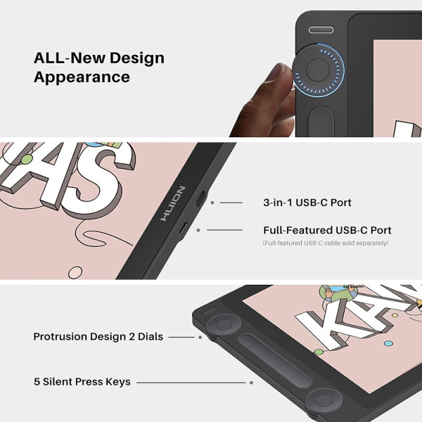 Фото - Графический планшет Huion Kamvas 13 Gen 3 (GS1333) + перчатка