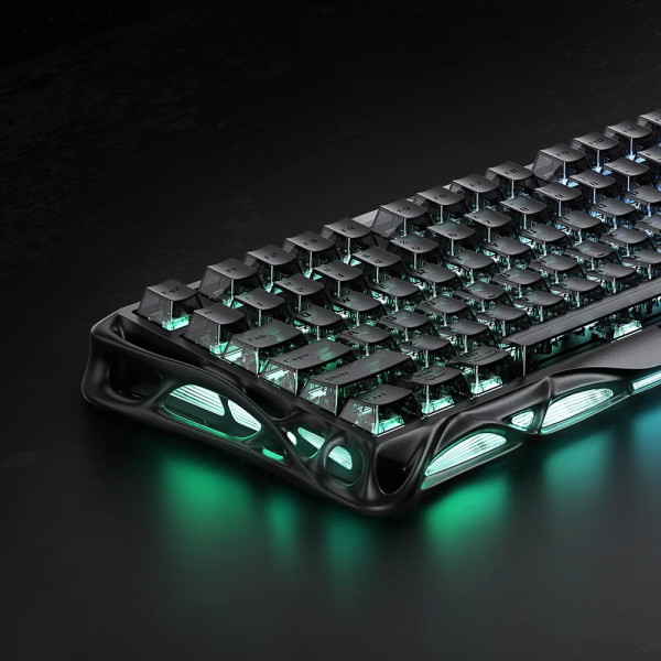 Фото - Клавиатура проводная игровая GravaStar Mercury V75 80keys, Magnetic Jade Pro, 8K, USB-A, RGB, Stealth Black (GS_V75_BLK)