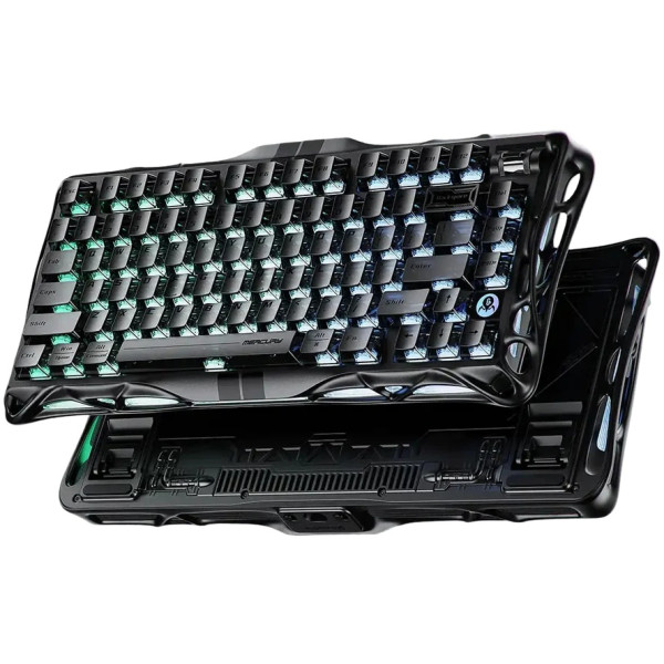 Фото - Клавиатура проводная игровая GravaStar Mercury V75 80keys, Magnetic Jade Pro, 8K, USB-A, RGB, Stealth Black (GS_V75_BLK)