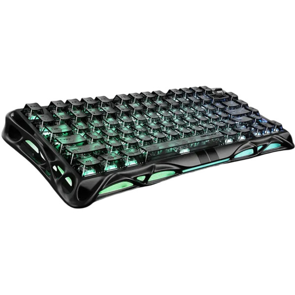 Фото - Клавиатура проводная игровая GravaStar Mercury V75 80keys, Magnetic Jade Pro, 8K, USB-A, RGB, Stealth Black (GS_V75_BLK)